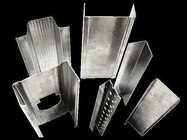 FERREX galvanised steel studs, tracks, angles and a perforated board channel